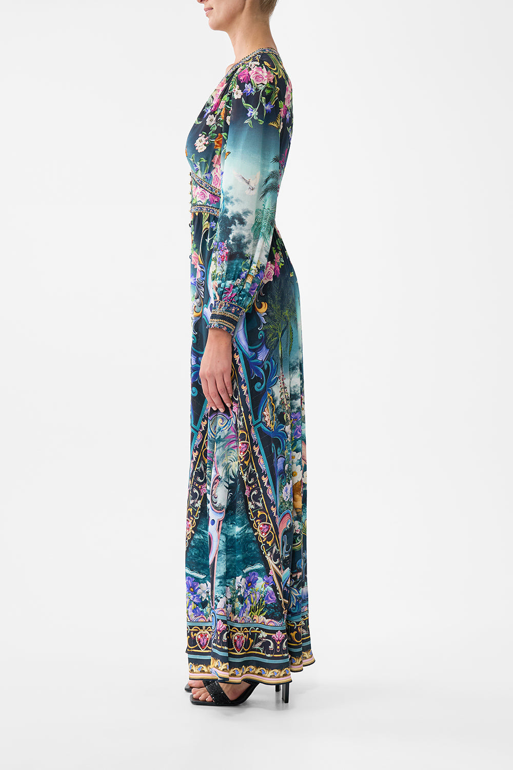 BUTTON DRESS WITH SHAPED WAISTBAND - 4