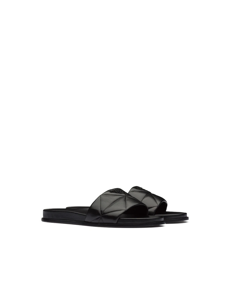 Nappa leather slides 1