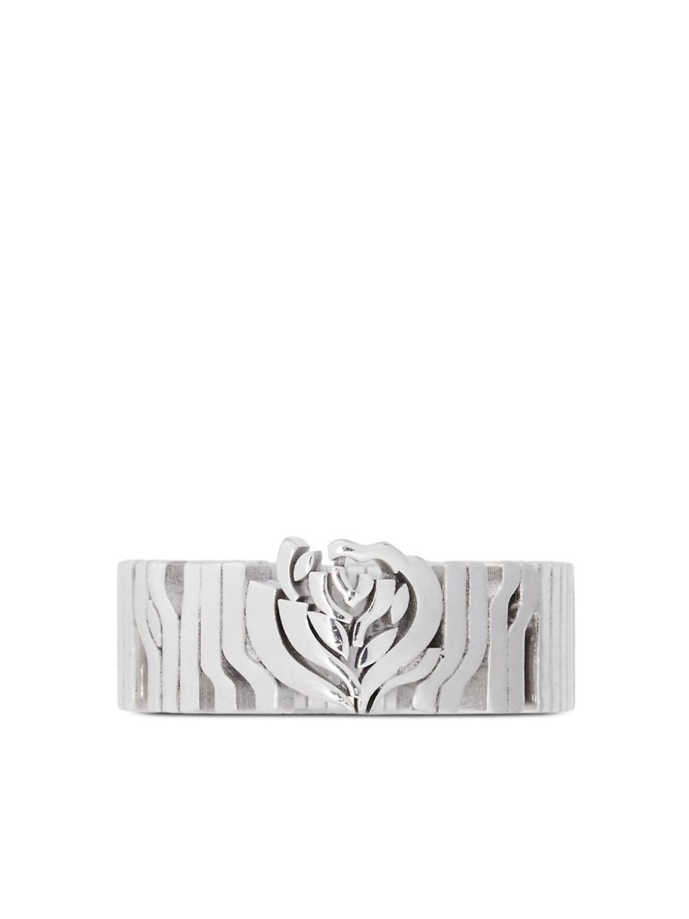 rose-motif engraved ring - 3