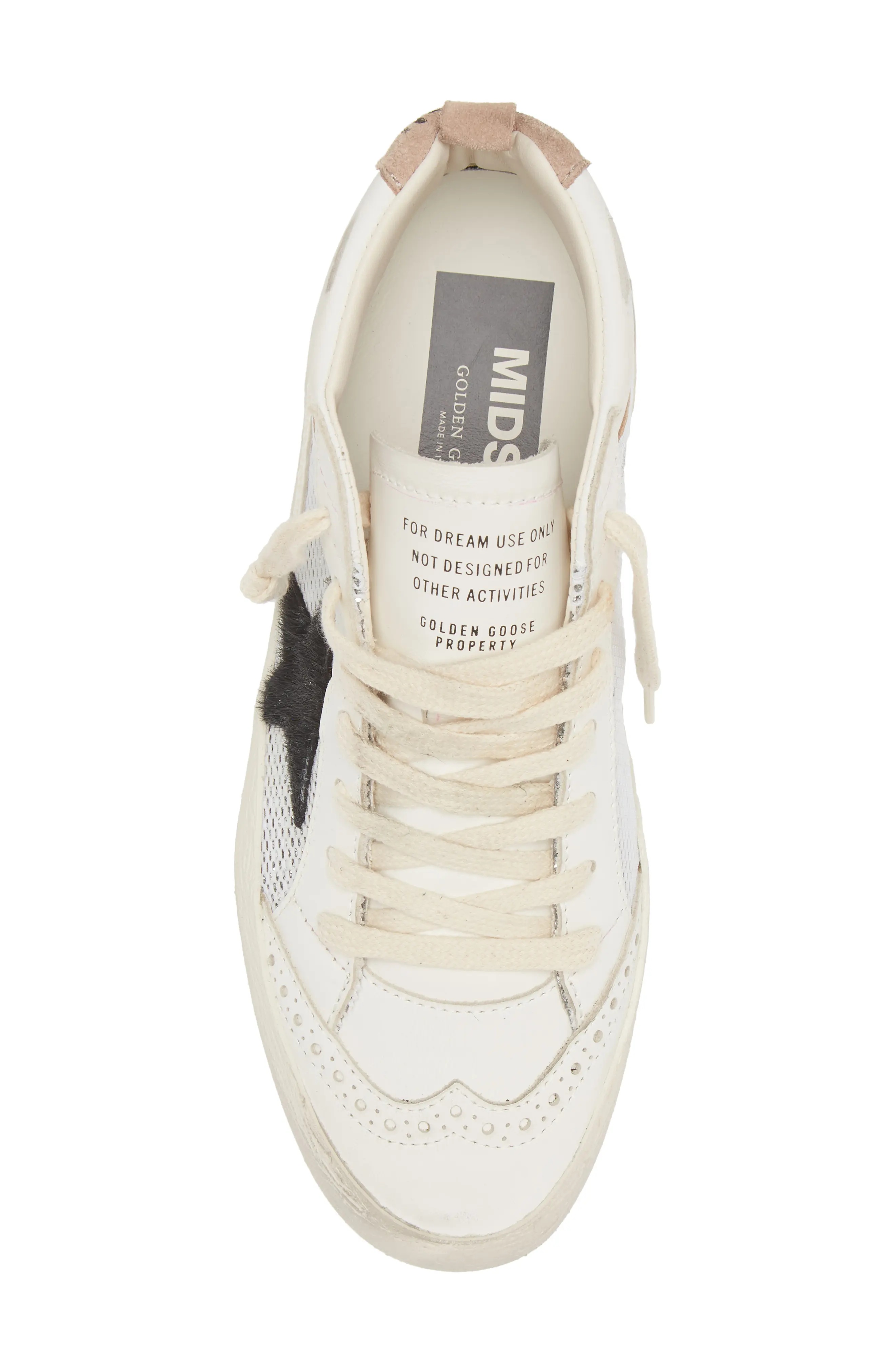 Mid Star Low Top Sneaker in White/Black - 5