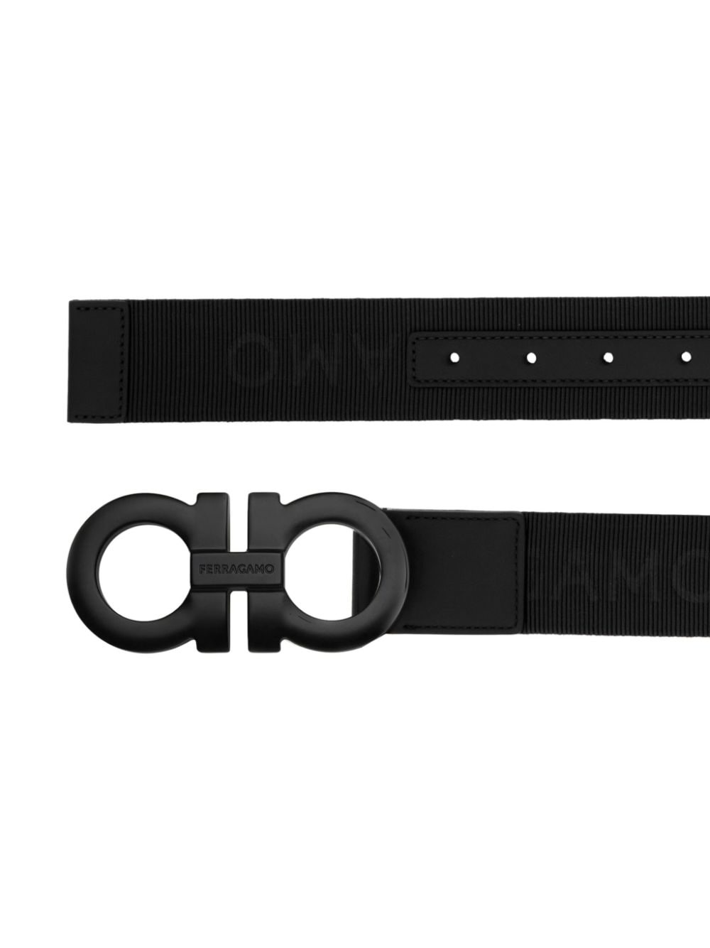 Gancini-buckle logo-strap belt - 2