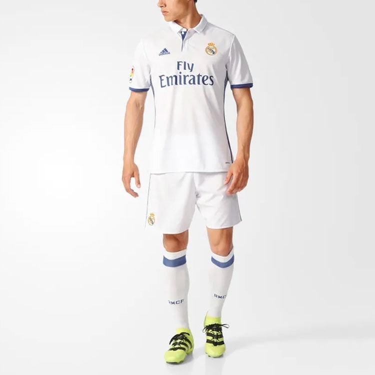 adidas real Madrid 16-17 Season Fan Edition Home Alphabet Logo Stripe Sports Soccer/Football Short S - 3
