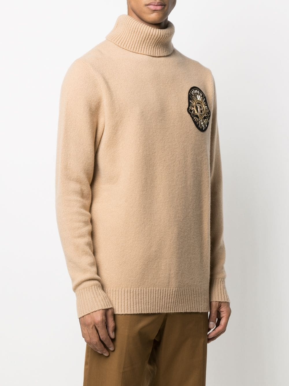 knitted logo-patch jumper - 3