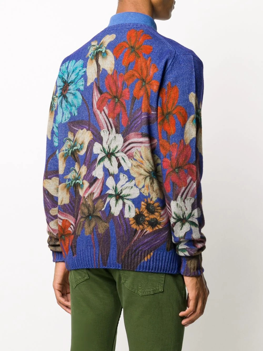 floral-print wool jumper - 4