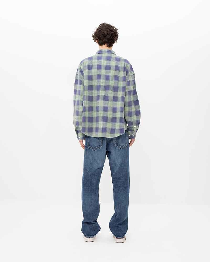 PIONEER KHADI CHECK SHIRT L/S GREEN - 4