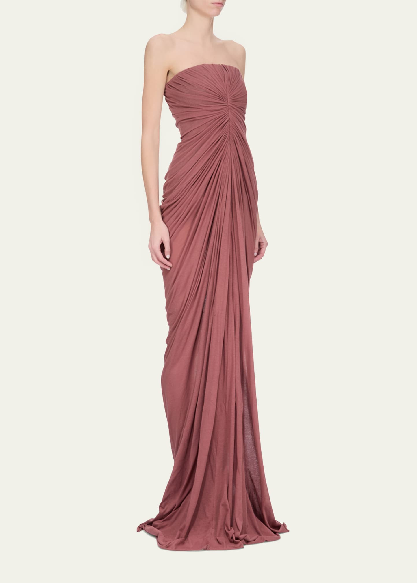 Strapless Draped Gown - 4