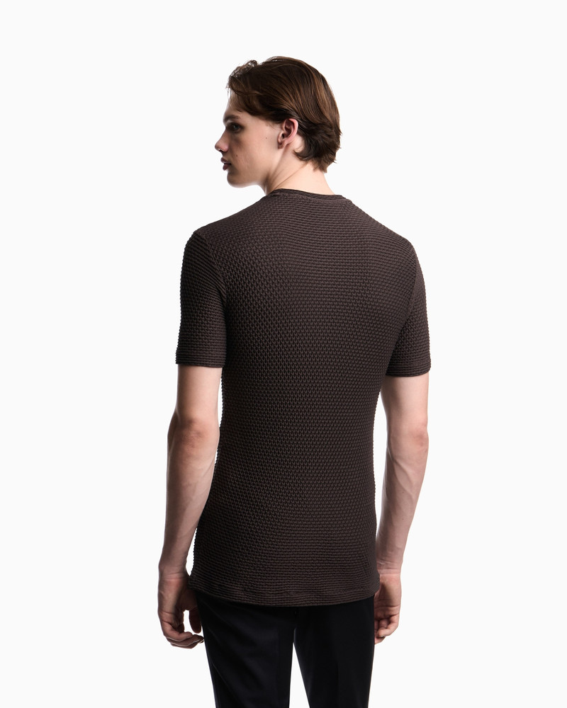EMPORIO ARMANI T-SHIRT IN EMBOSSED TWO-WAY STRETCH JERSEY outlook