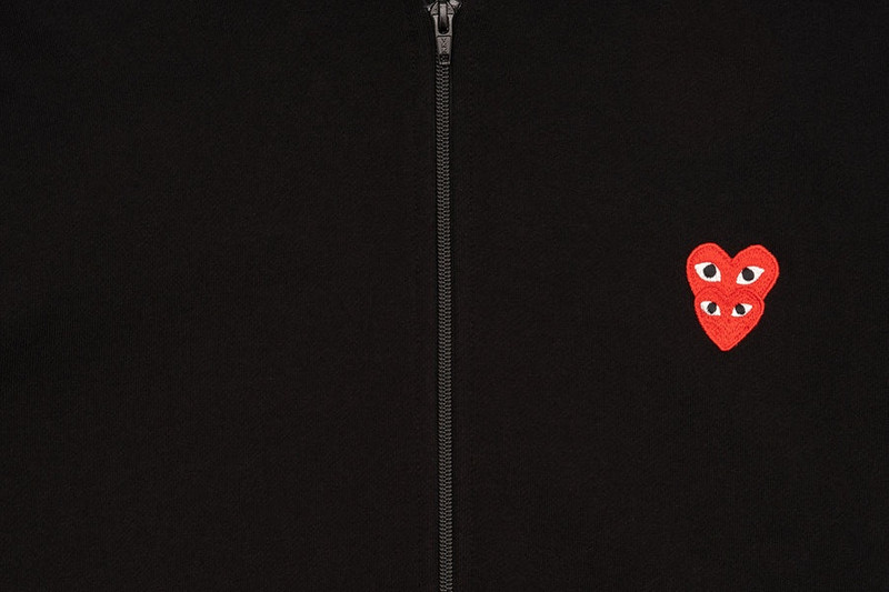Comme des Garçons PLAY DOUBLE RED HEART FULL ZIP HOODY outlook