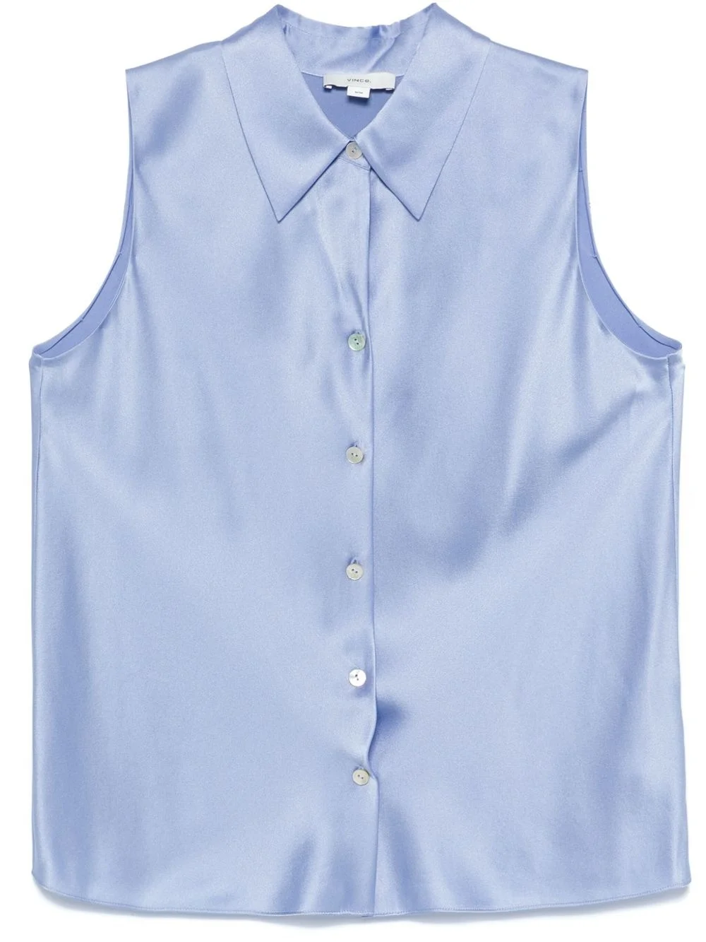 sleeveless silk shirt - 1