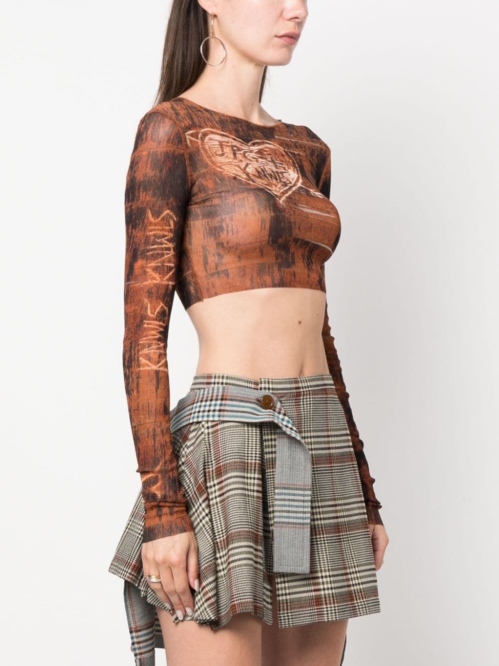 x KNWLS graphic-print cropped top - 3