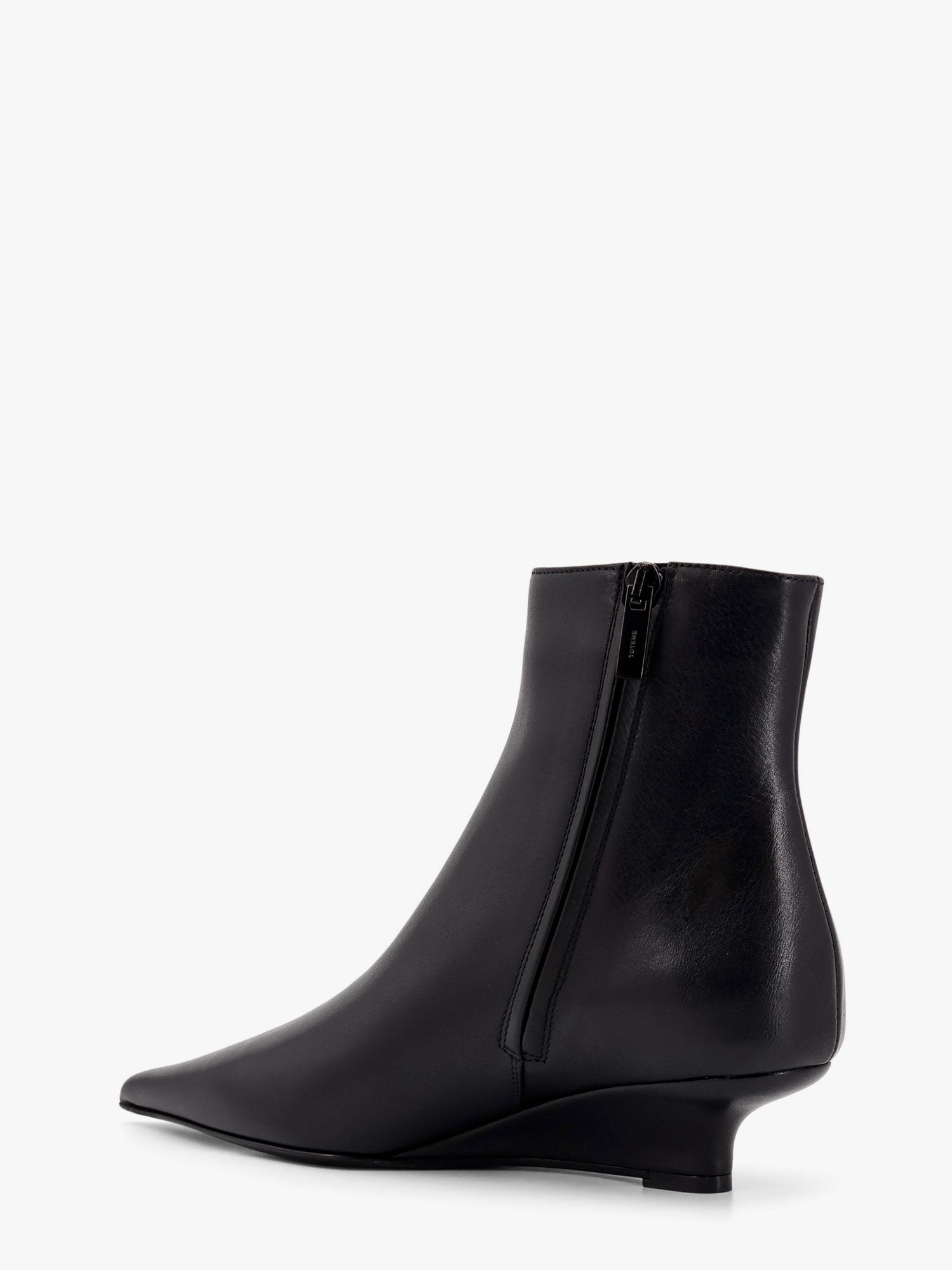 Toteme Leather Ankle Boots With Wedge Heel - 3