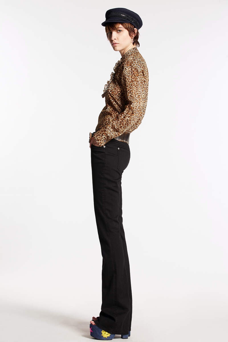 DYED MEDIUM WAIST FLARE TWIGGY JEANS - 3