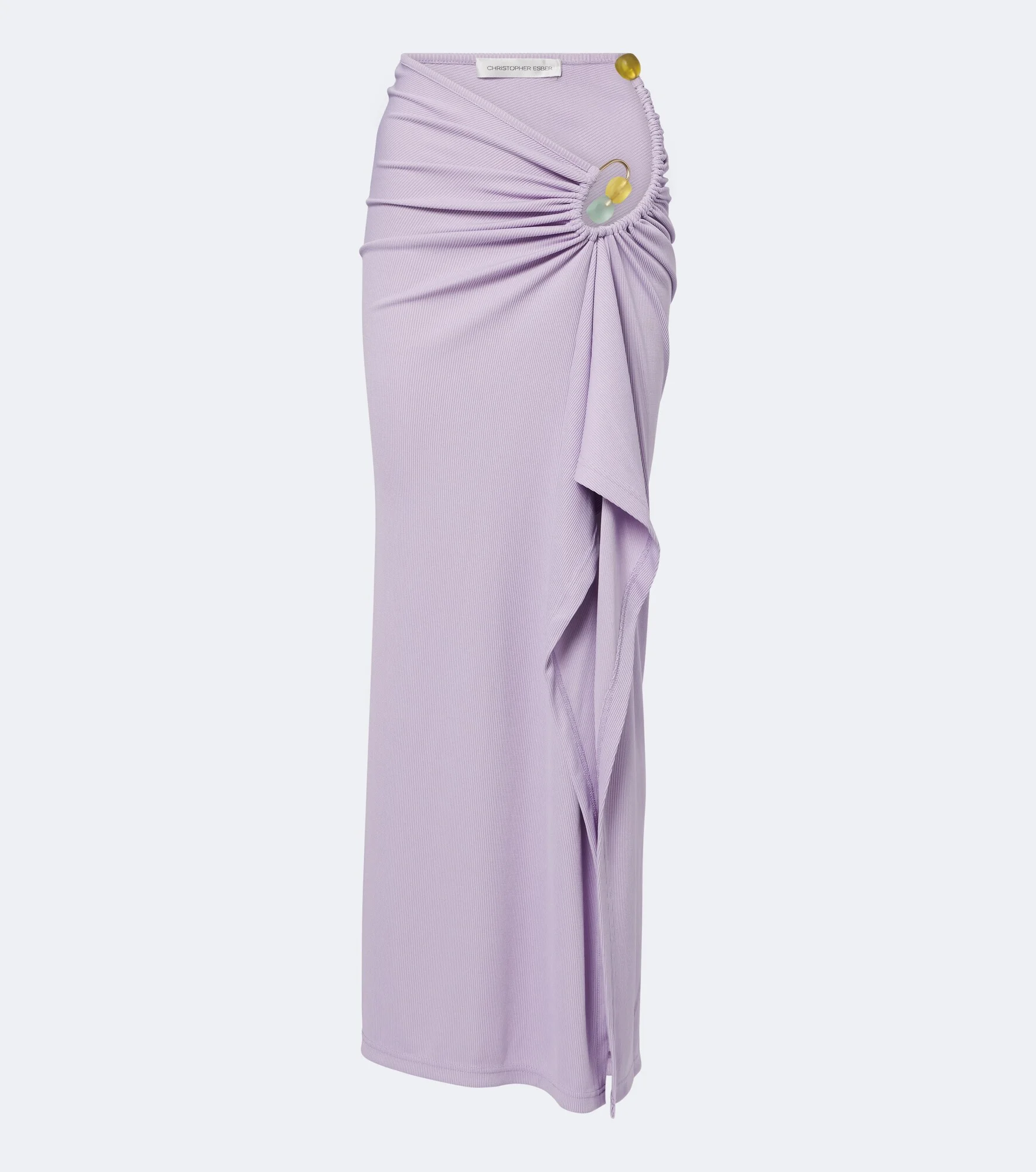 Spiral Beach Glass ribbed-knit jersey maxi skirt - 1