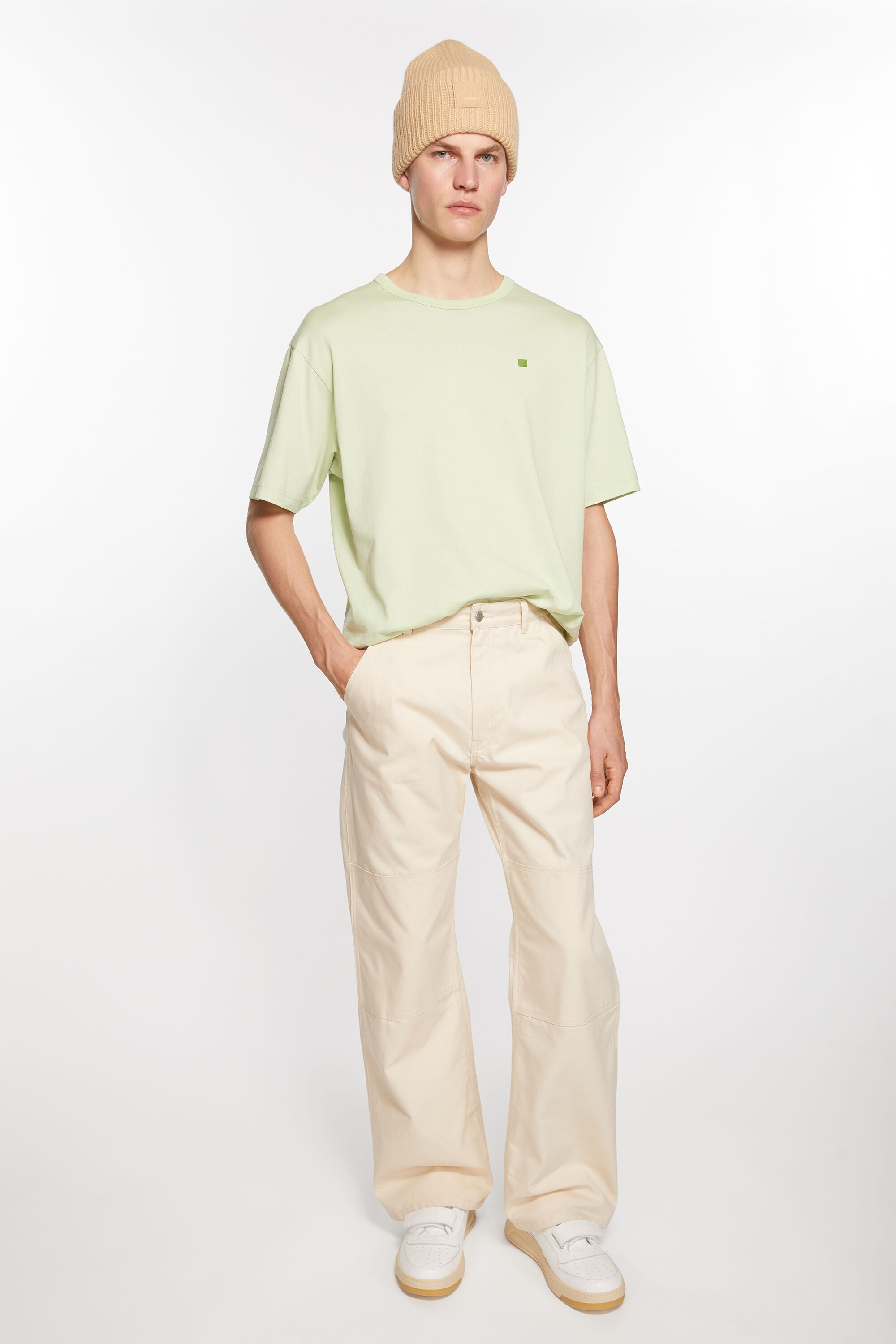 Patch canvas trousers - Oatmeal melange - 4
