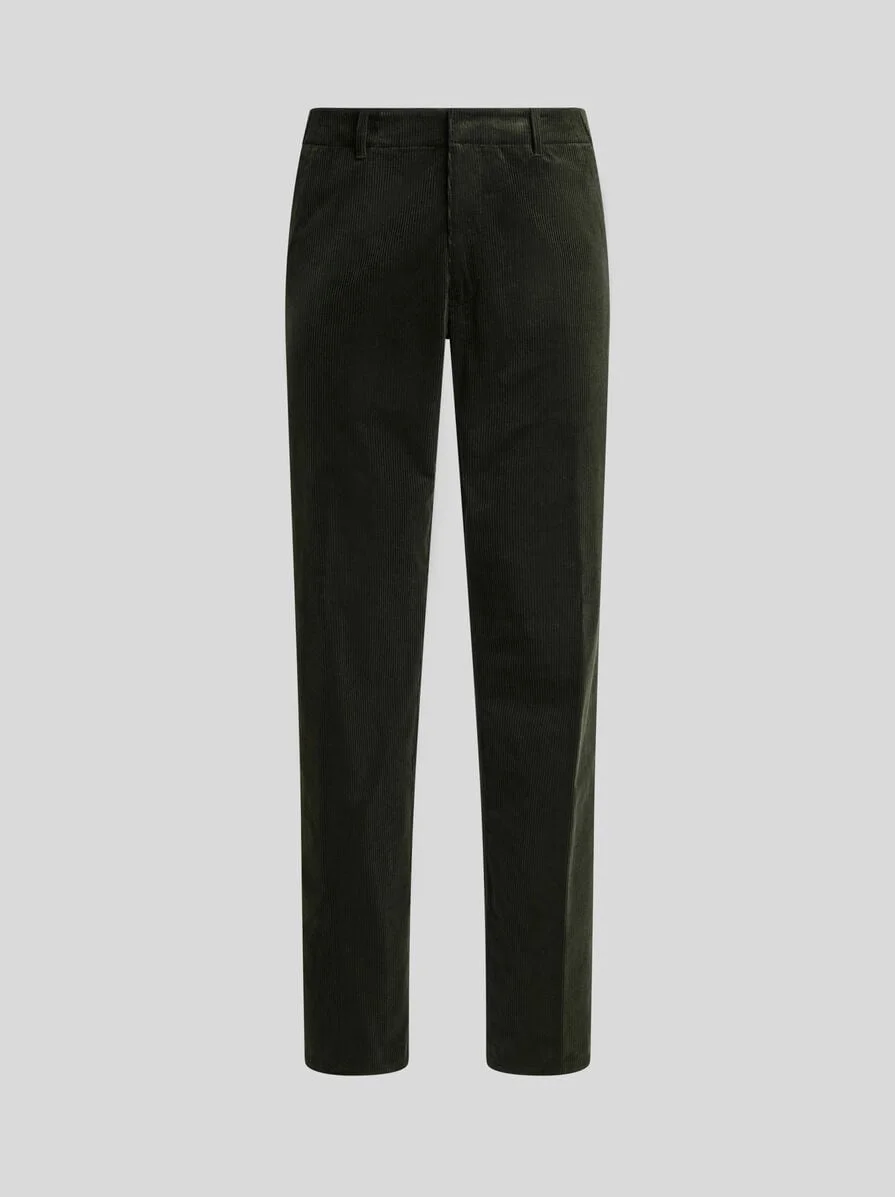 STRETCH COTTON CORDUROY TROUSERS - 1
