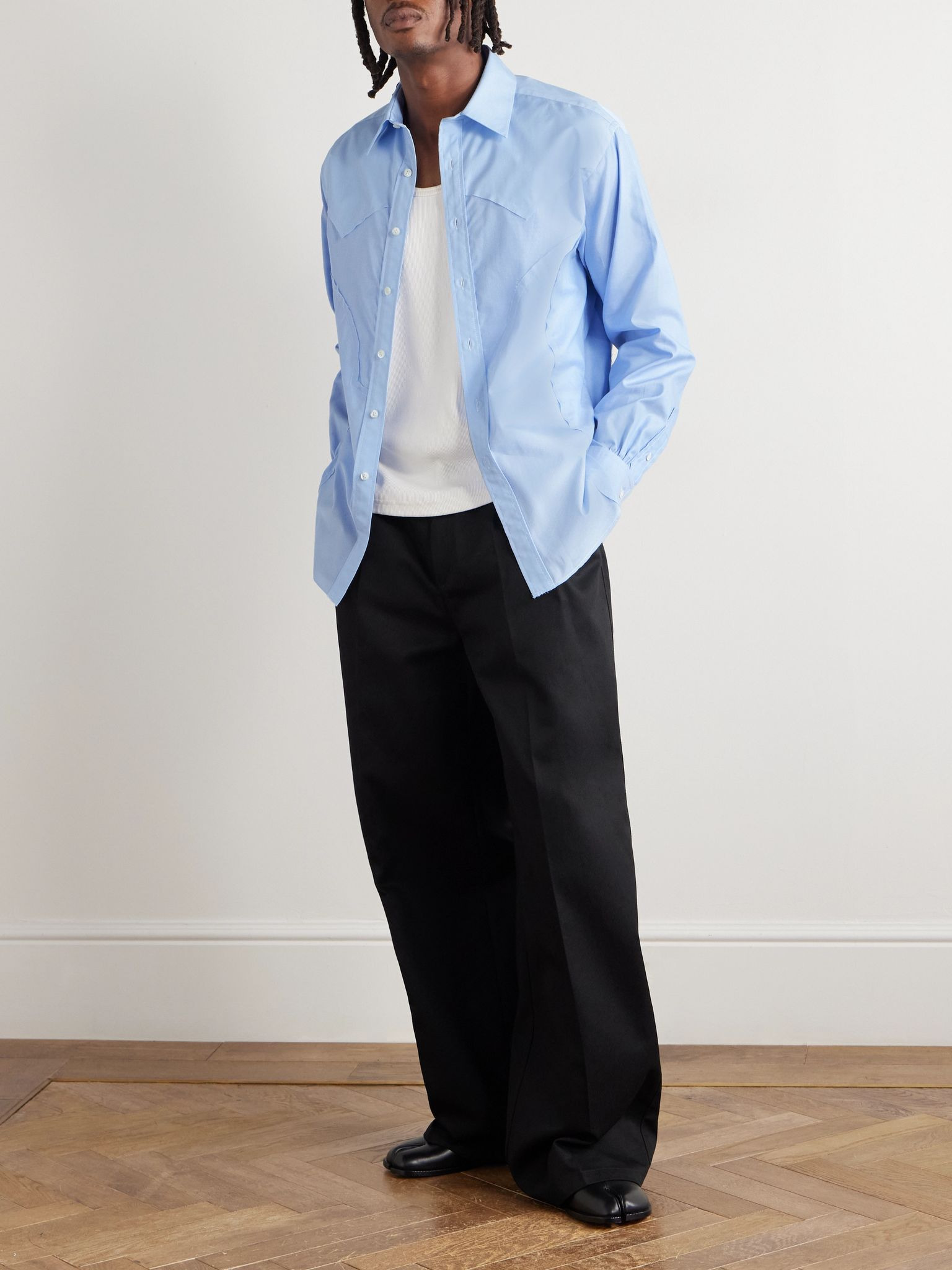 Cotton-Poplin Shirt Blue - 2