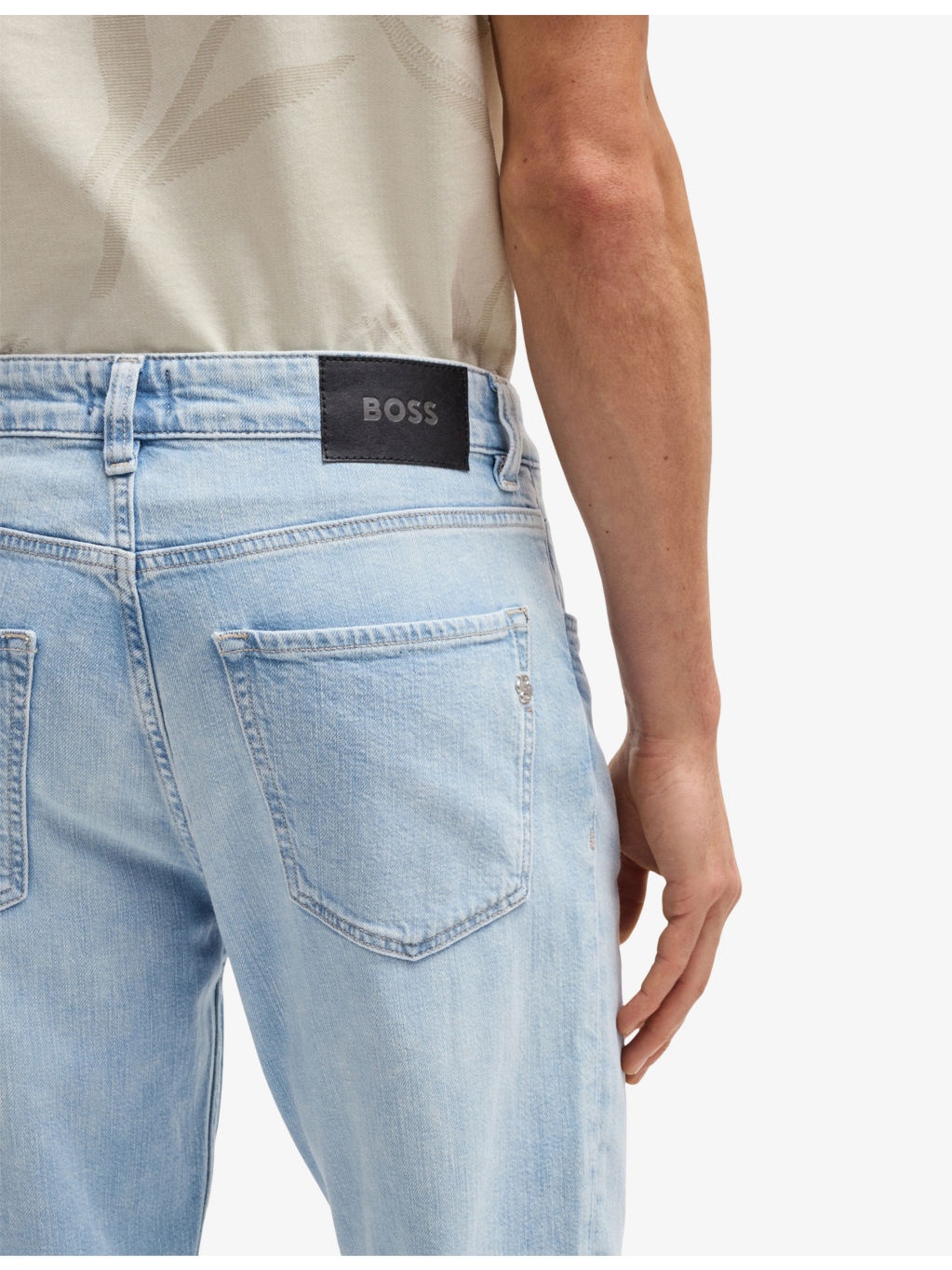Business Leisure Straight-Leg Regular-Fit Stretch-Denim Jeans - 5