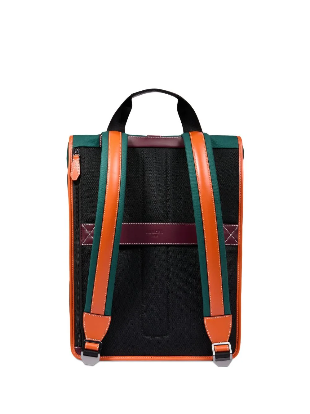 rolltop leather-trimmed backpack - 1