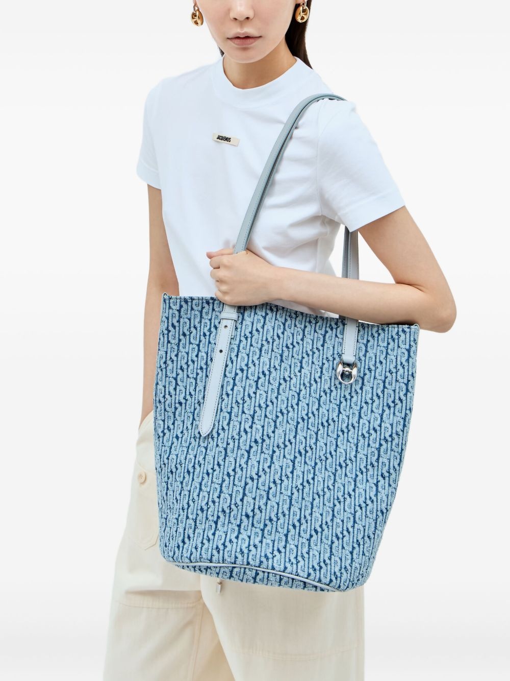 jacquard tote bag - 1