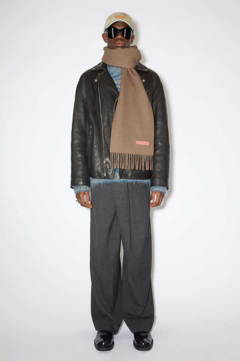 Wool scarf pink label - Narrow - Warm beige 3