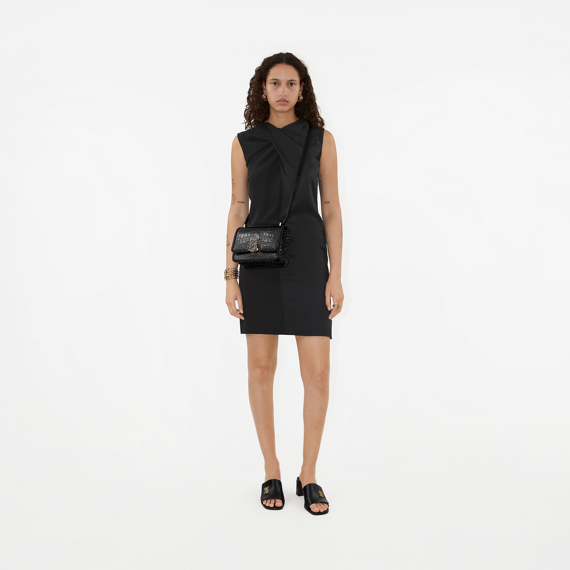 Embossed Leather Small TB Bag - 2