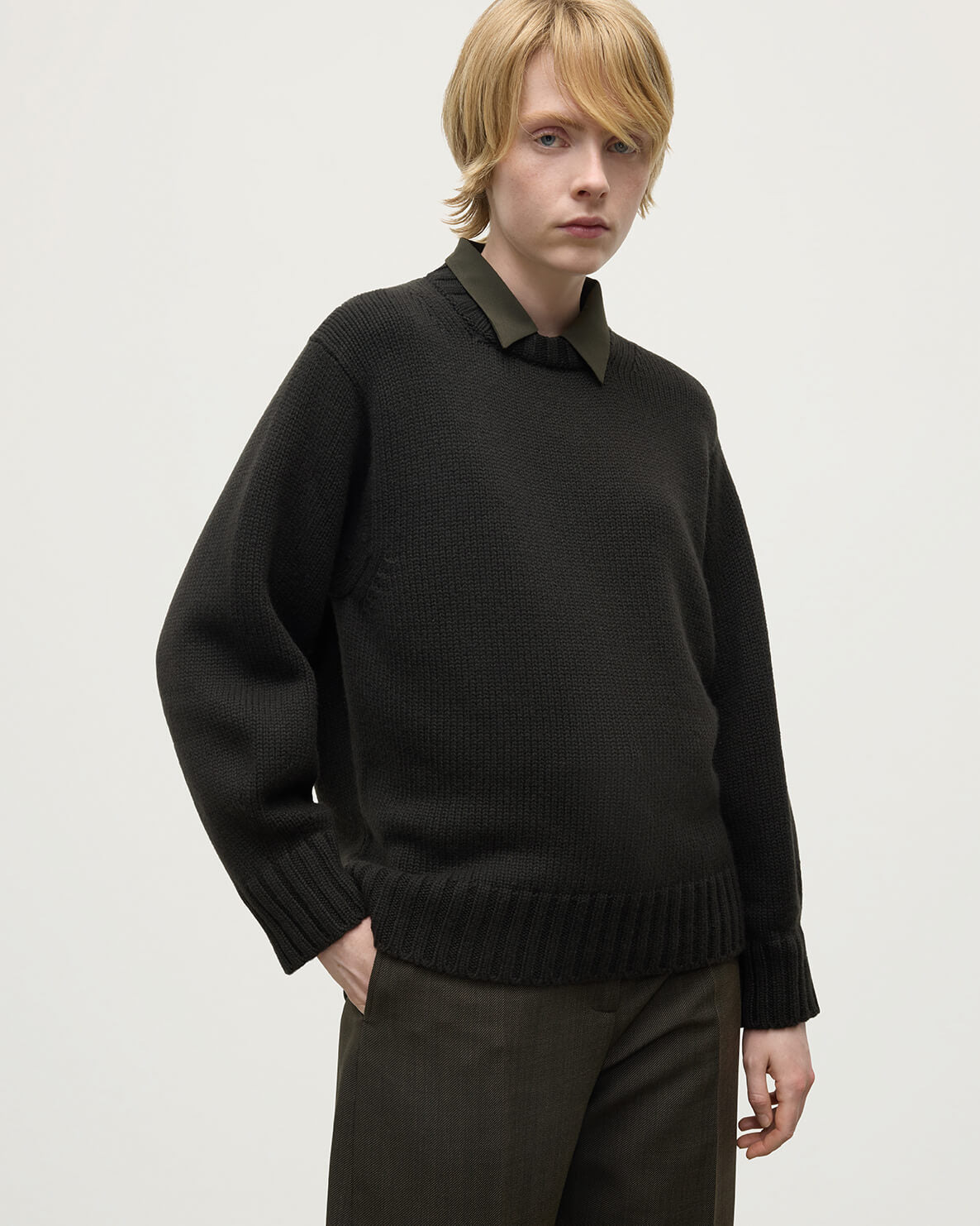 Relaxed Grey Cashmere Jumper - 5