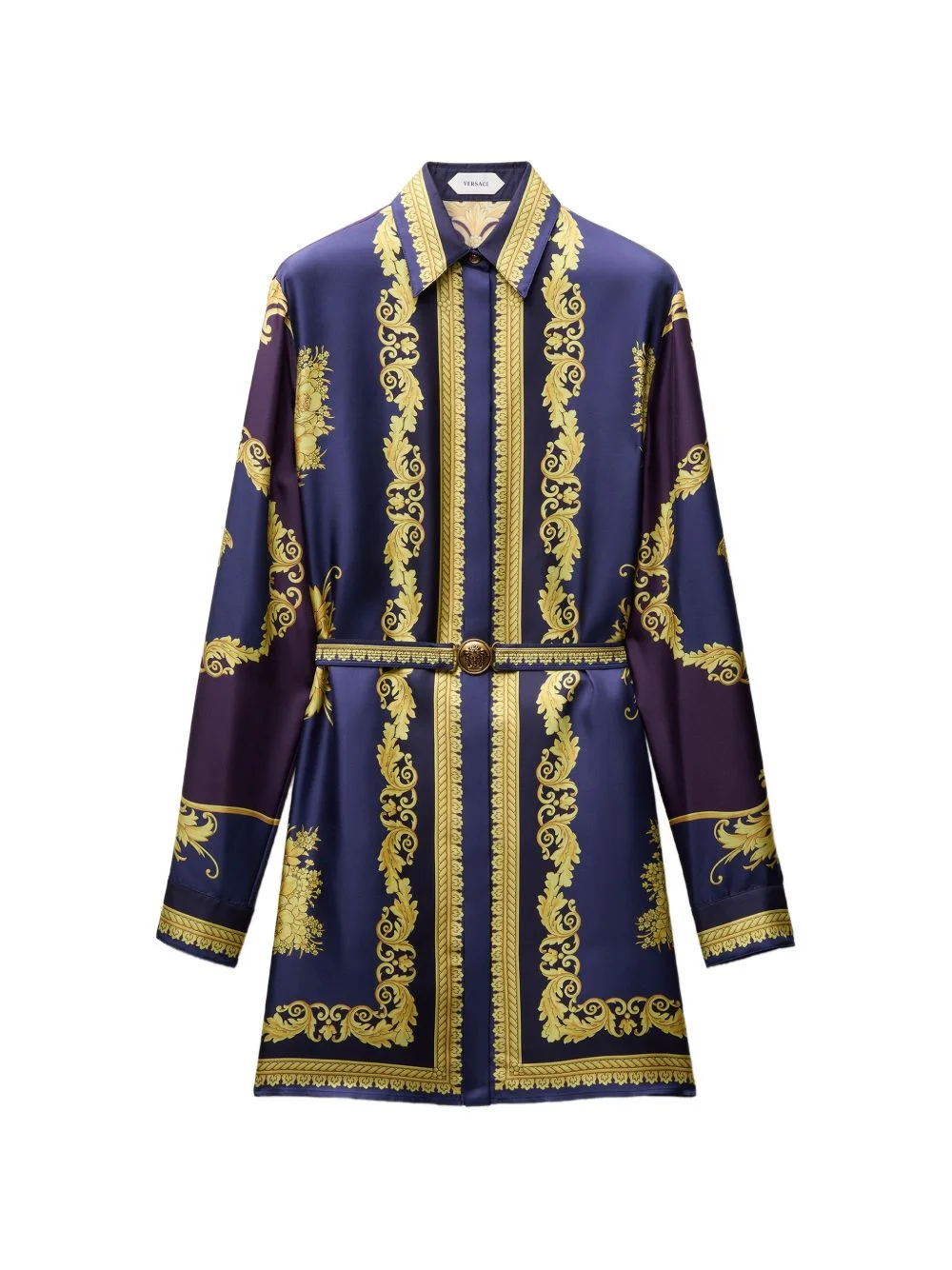 printed silk twill mini dress - 1