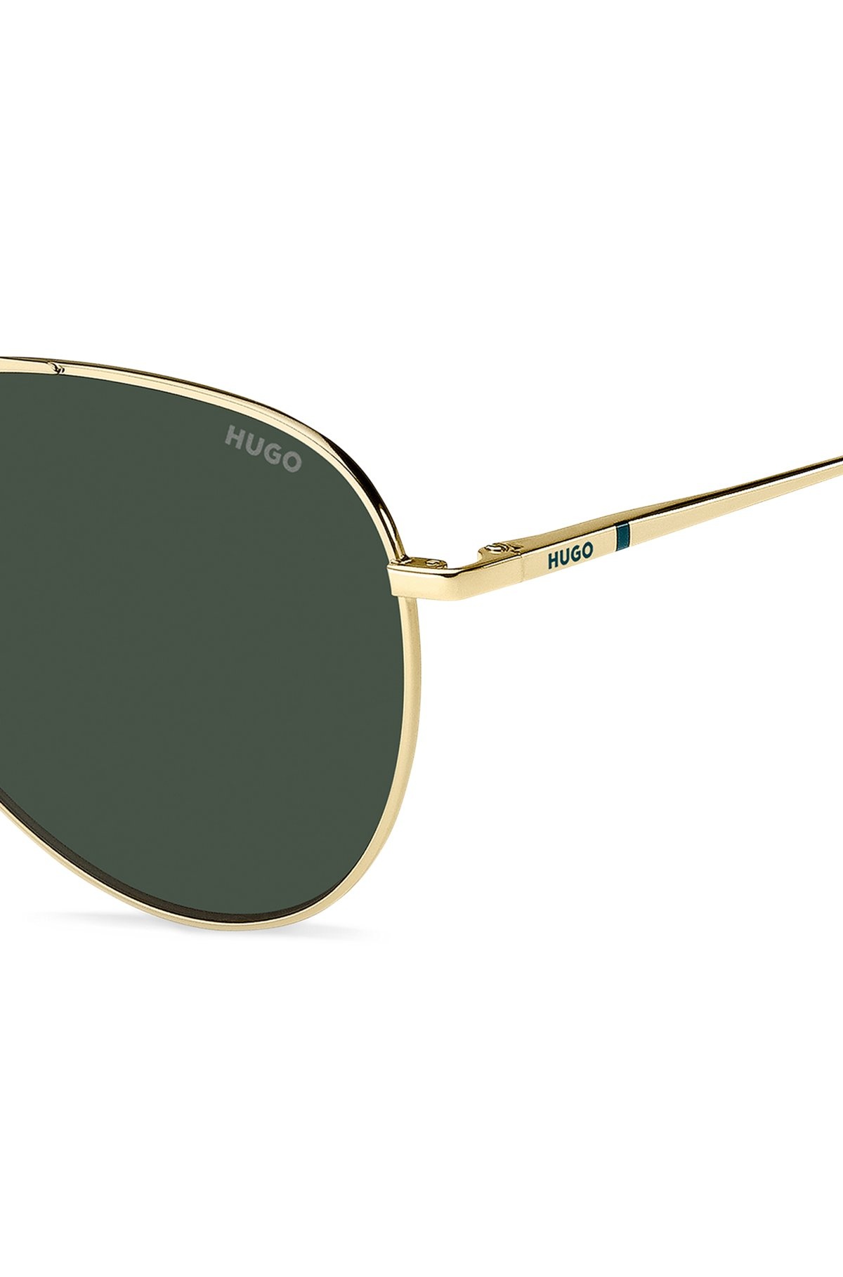 DOUBLE-BRIDGE SUNGLASSES IN GOLD-TONE METAL - 2