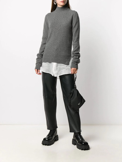 Rick Owens ribbed edge mock neck jumper outlook