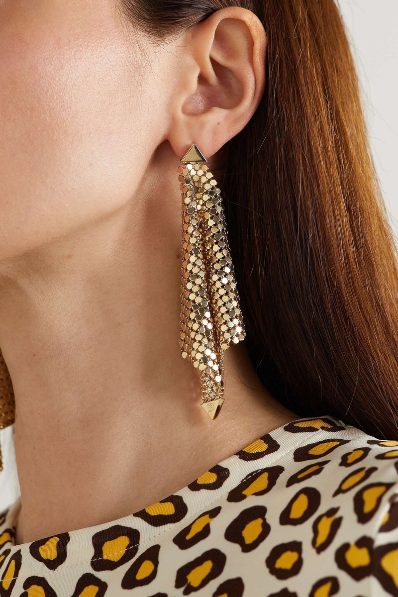 rabanne Pixel Flow chainmail earrings outlook
