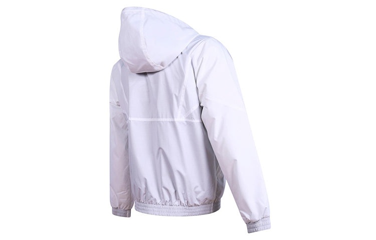 Converse hooded Drawstring Zipper Pocket Jacket White 10019993-A03 - 2