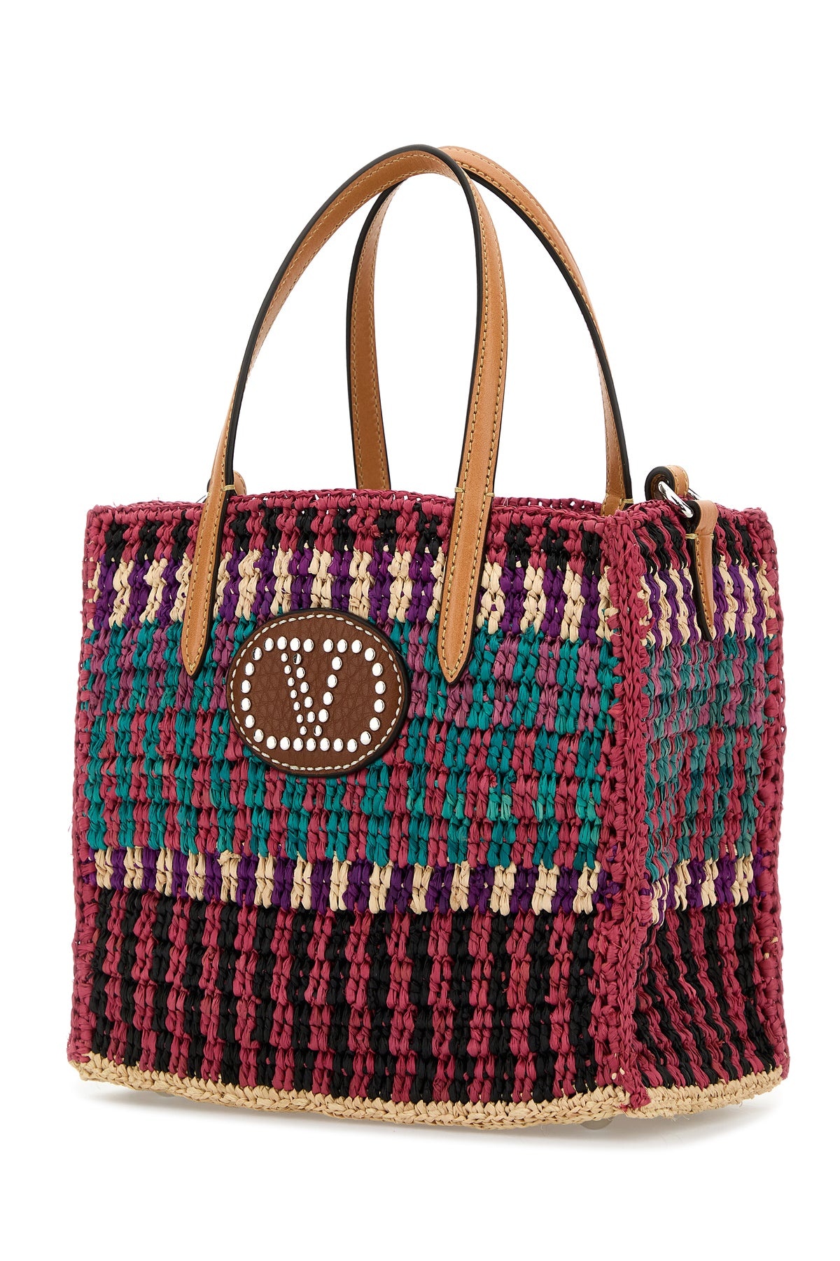 Multicolor crochet VLogo handbag - 2
