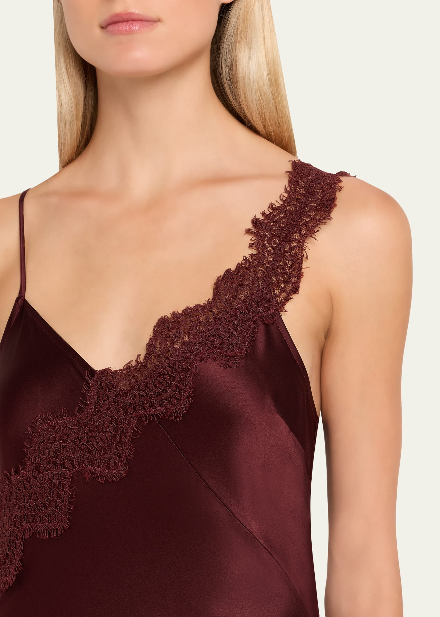 Vernon Lace-Trim Satin Slip Dress - 5