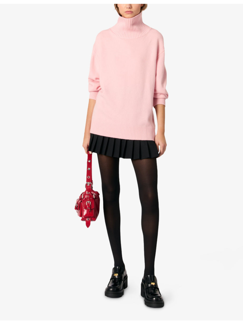 Roll-neck knitted wool-blend jumper - 2