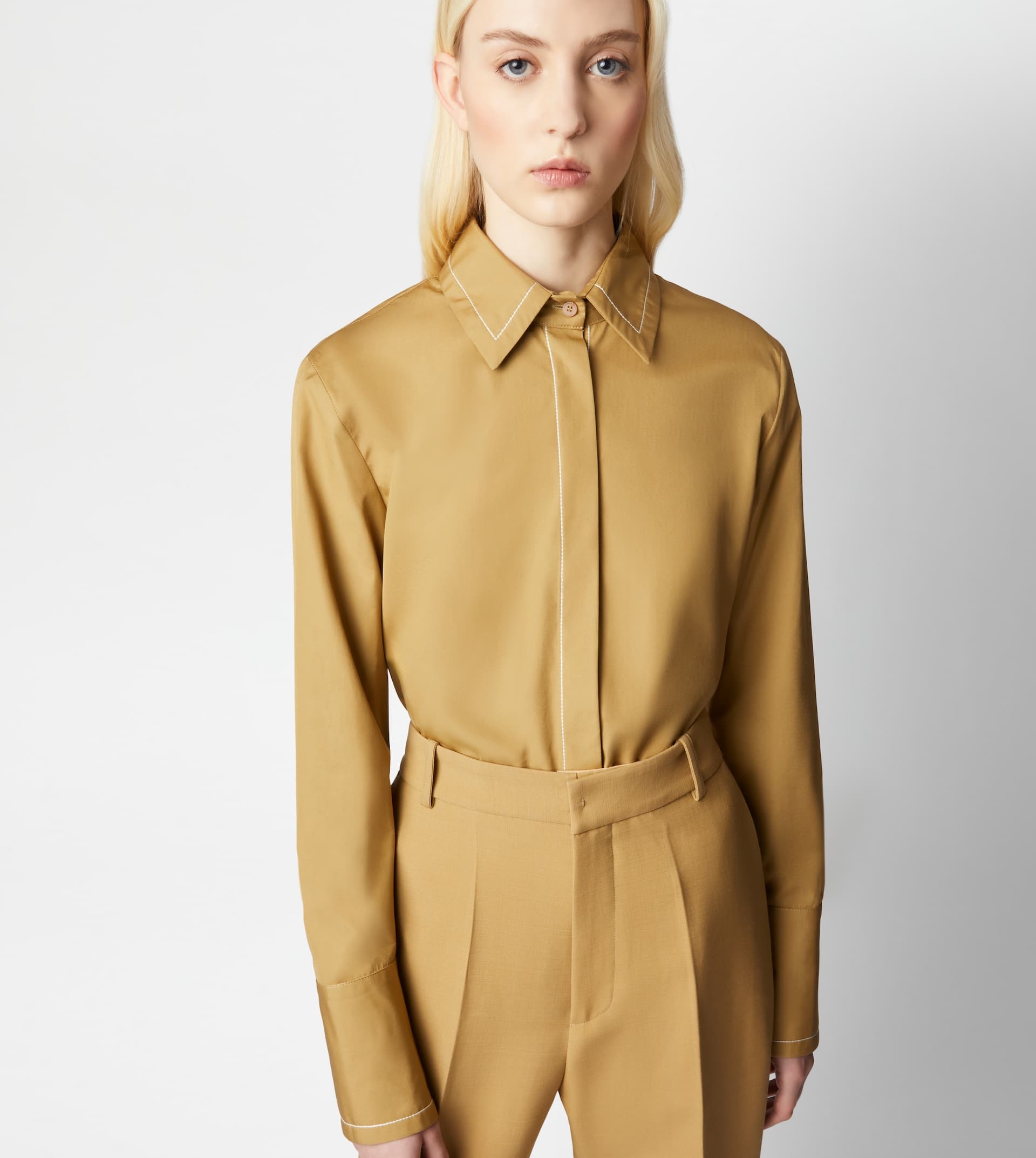 SHIRT IN POPLIN - BEIGE - 7