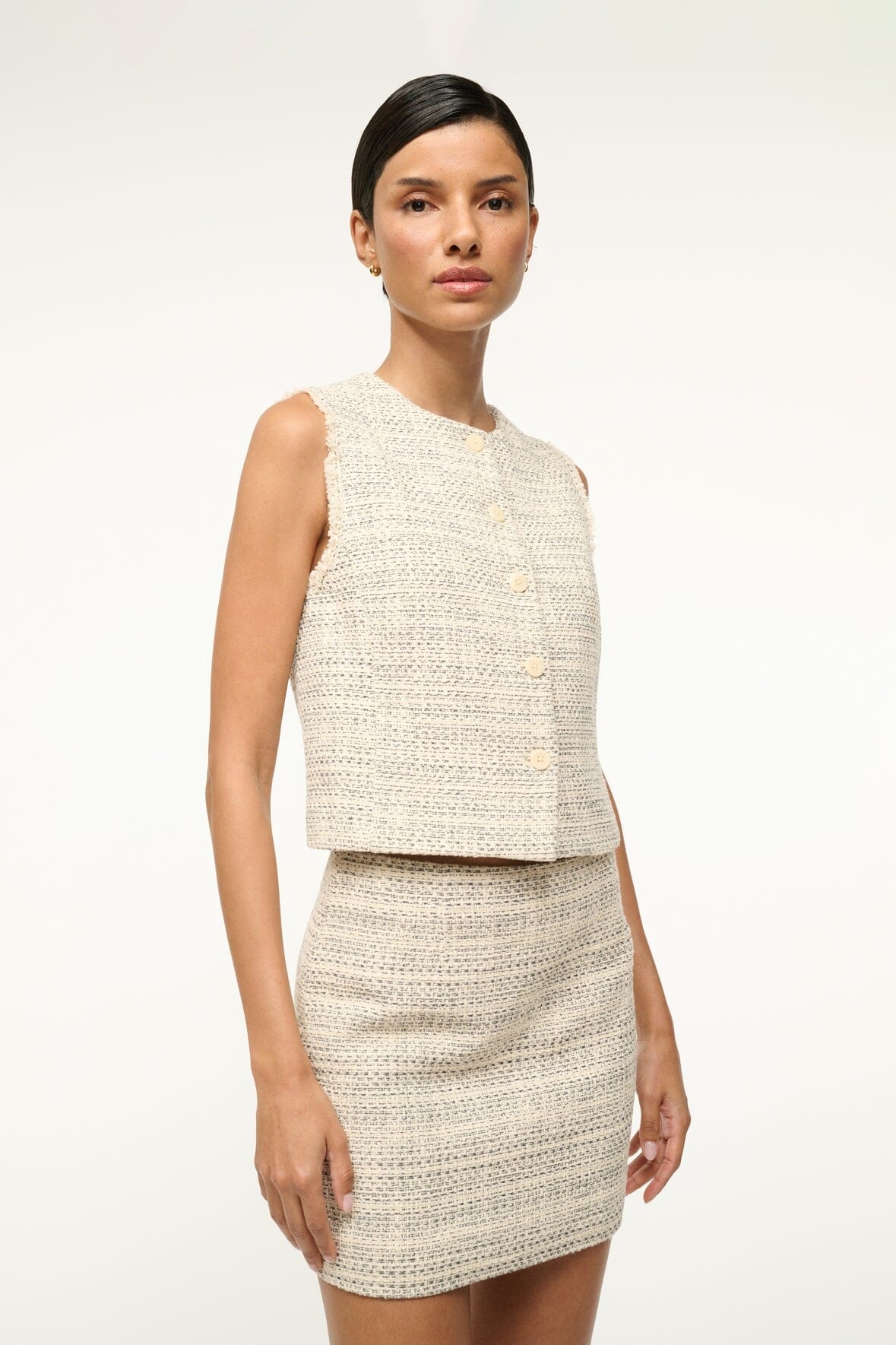 STAUD VERONICA VEST IVORY MULTI - 4