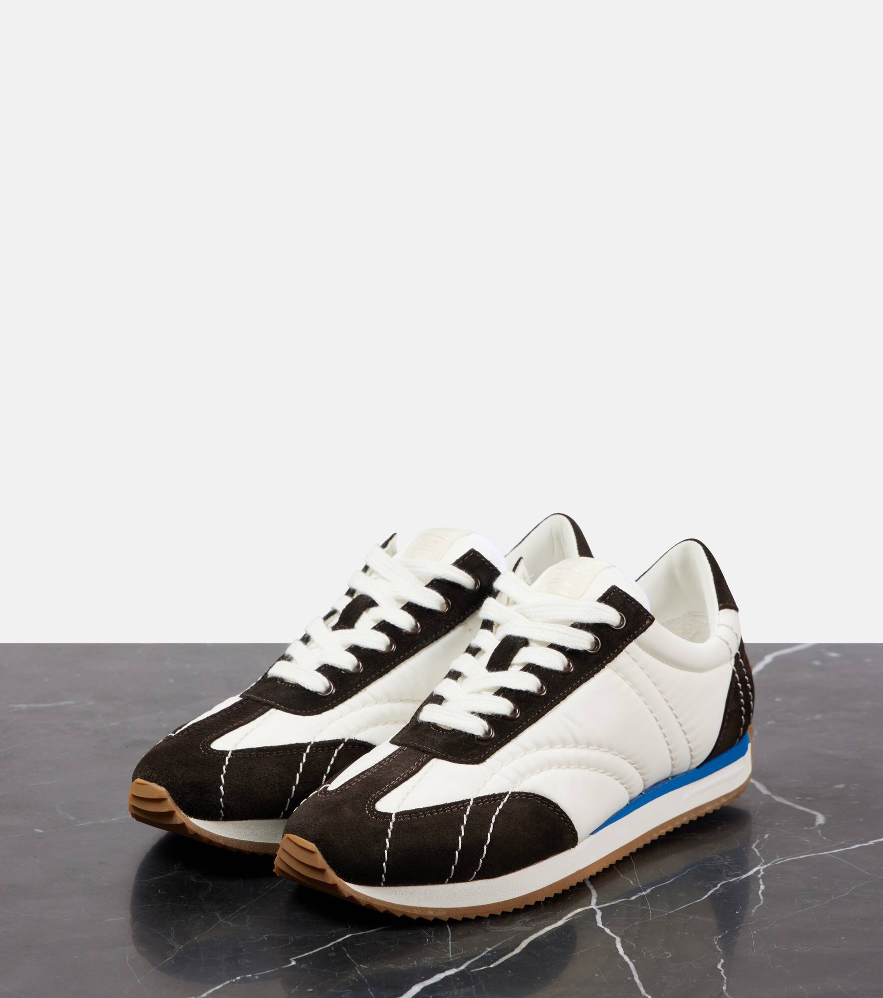 Suede-trimmed sneakers - 4