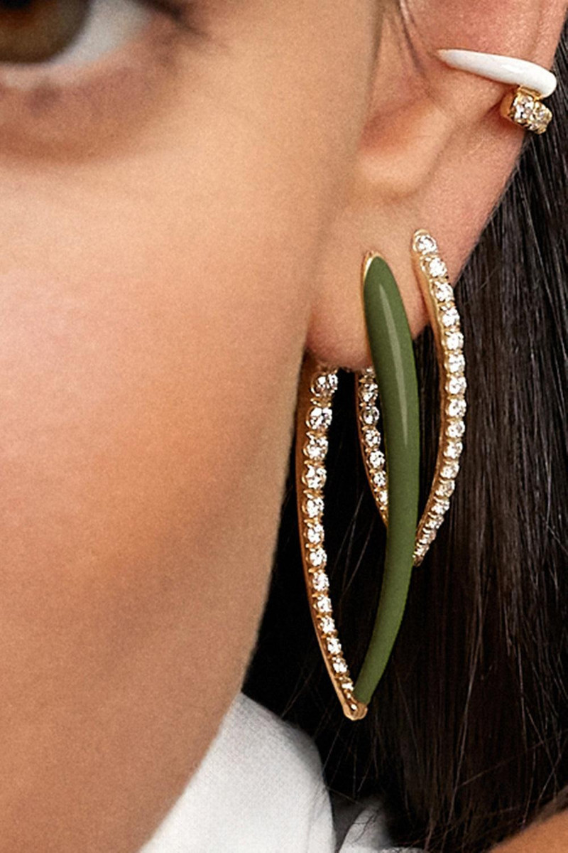 MELISSA KAYE Large Marissa Pink Cristina Earrings outlook