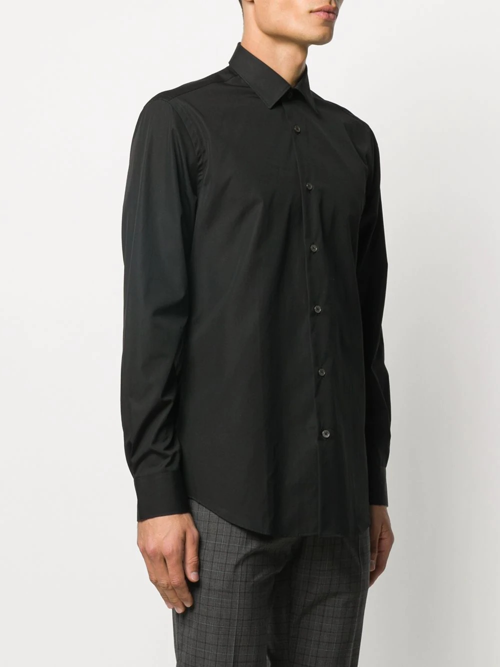 plain button shirt - 3