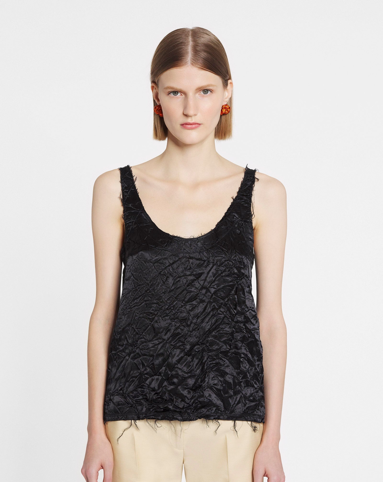 CRINKLED SATIN TANK - 3