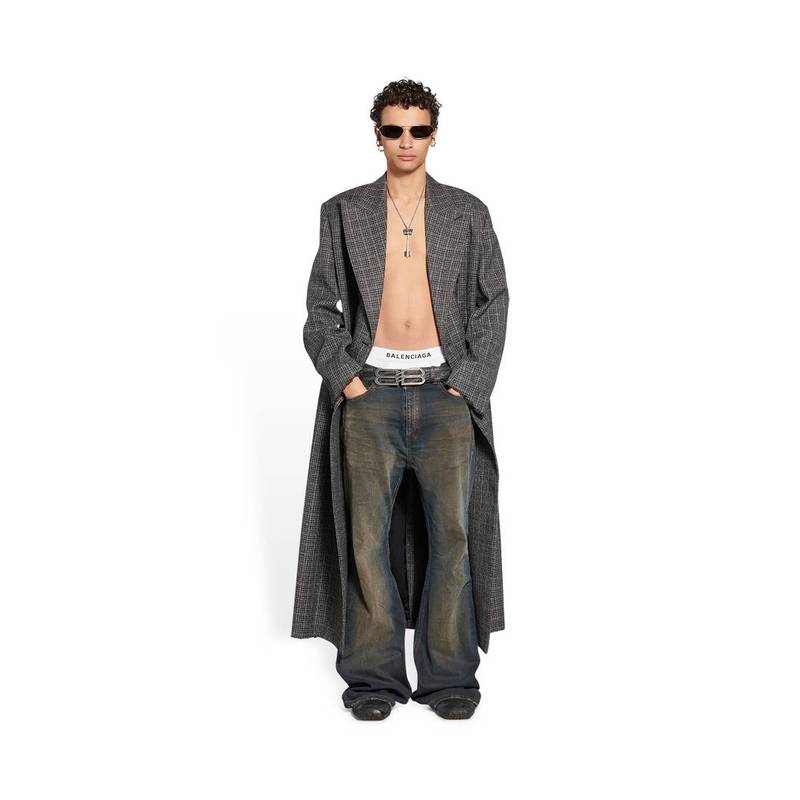 BALENCIAGA Raw Cut Coat in Black outlook