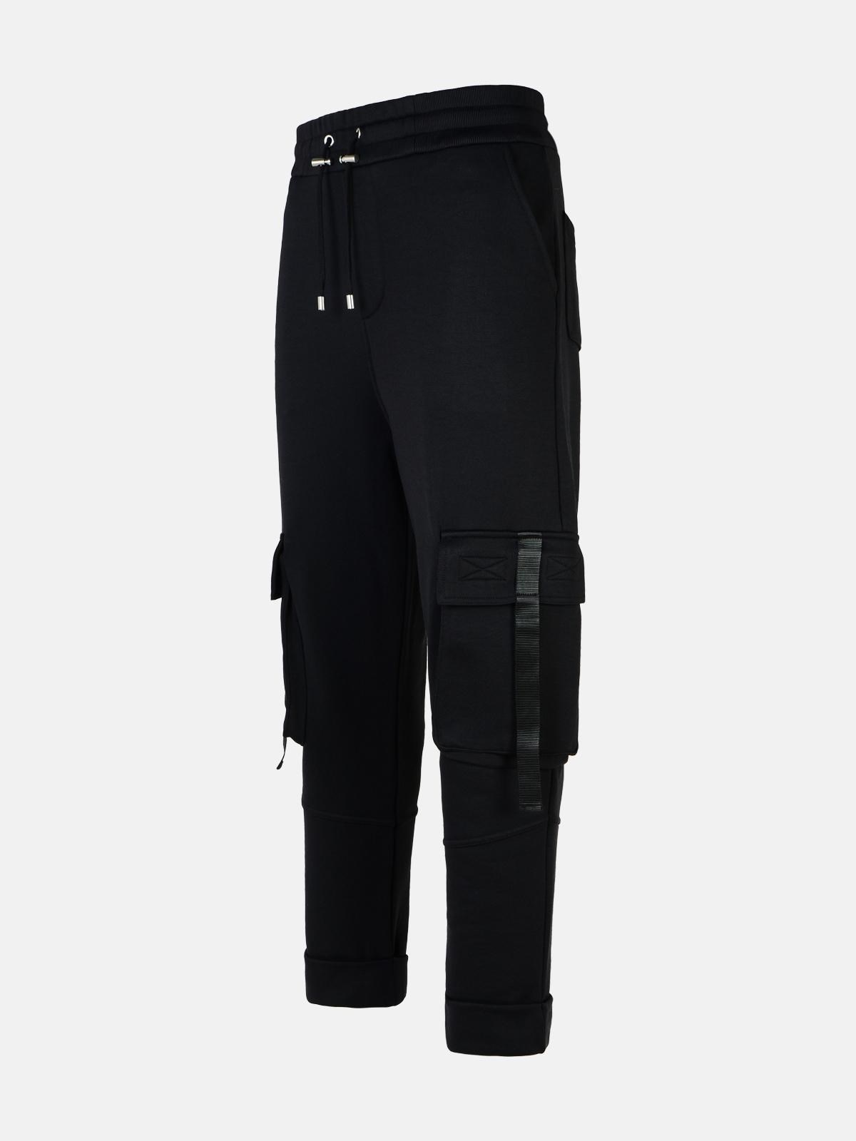 'JOGGER' BLACK COTTON BLEND PANTS - 2