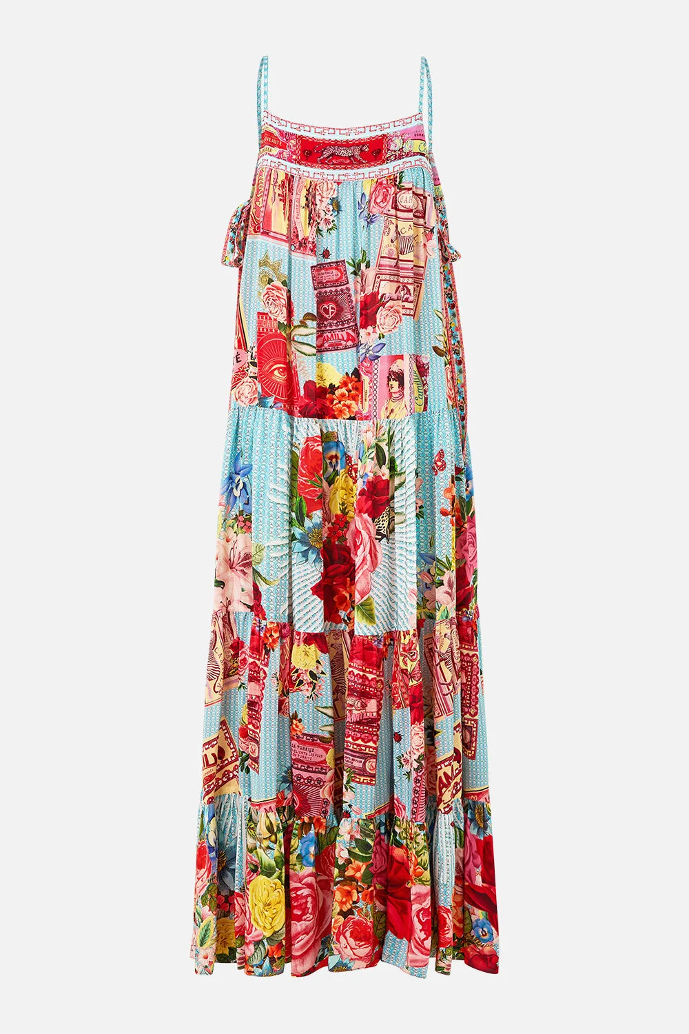 LONG TIERED DRESS WITH BOW TIES - 1