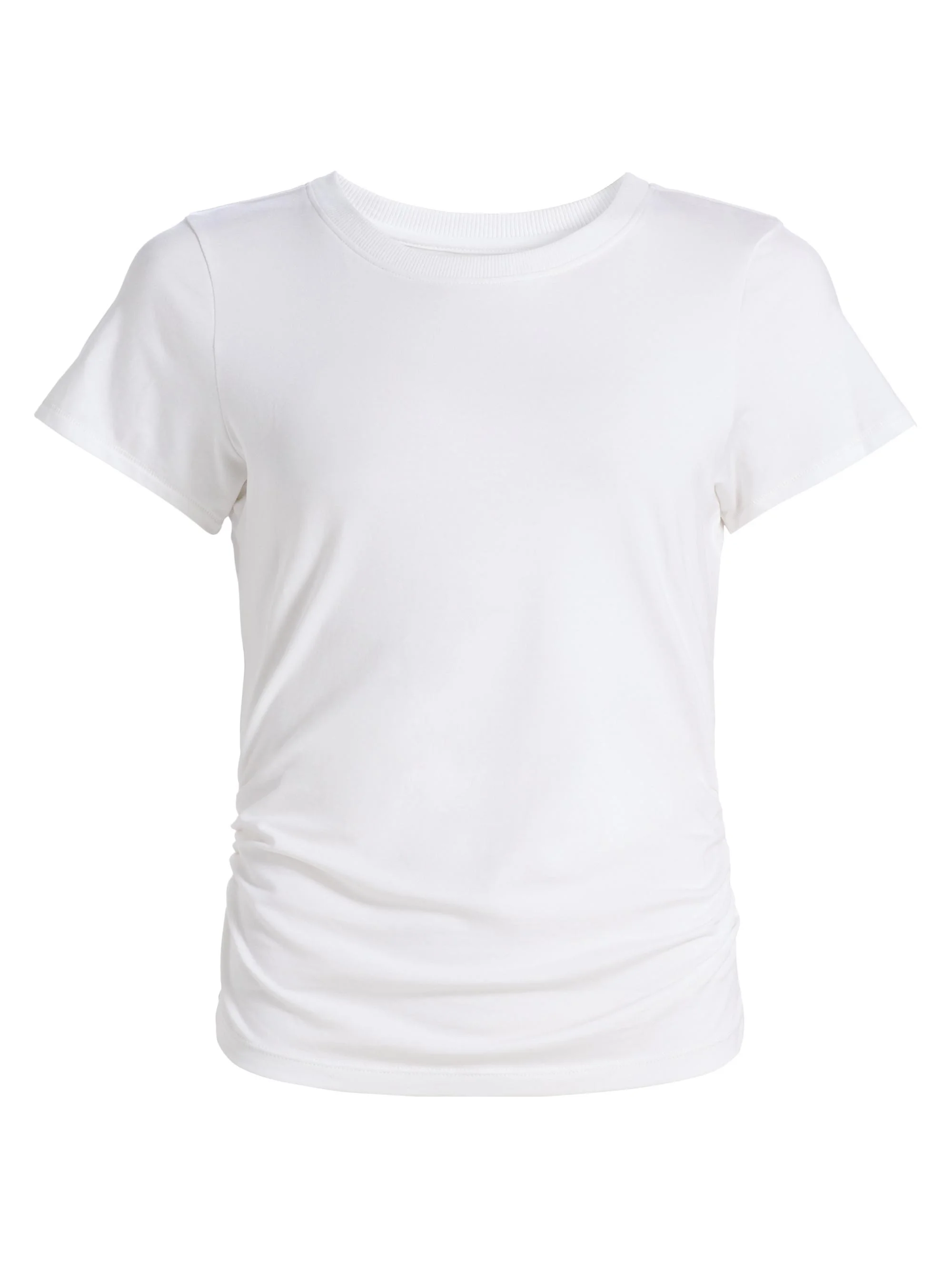 Women's Kate Ruched Cotton-Blend T-Shirt - White - 1