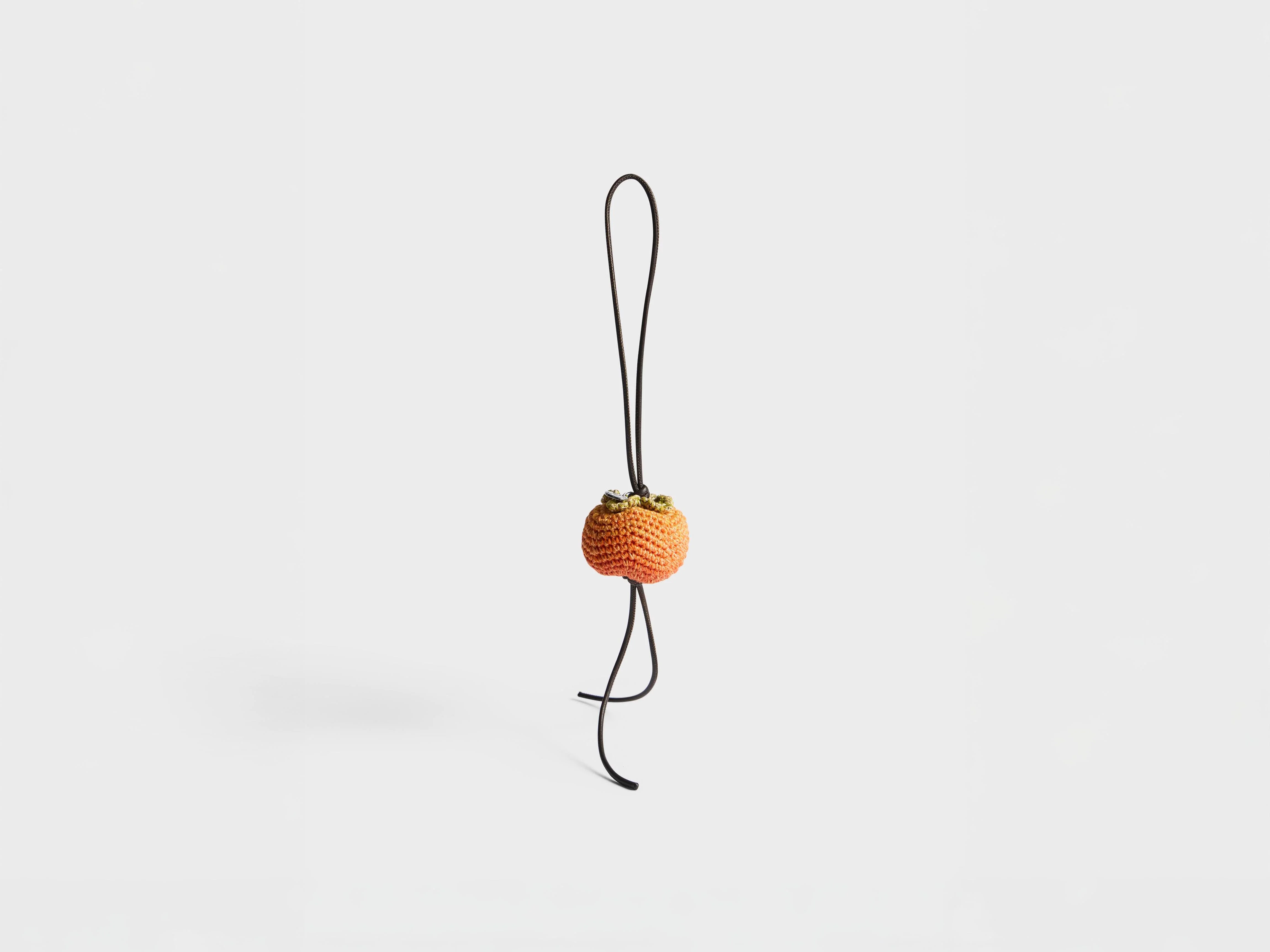 HAND-CROCHETED PERSIMMON CHARM - 1