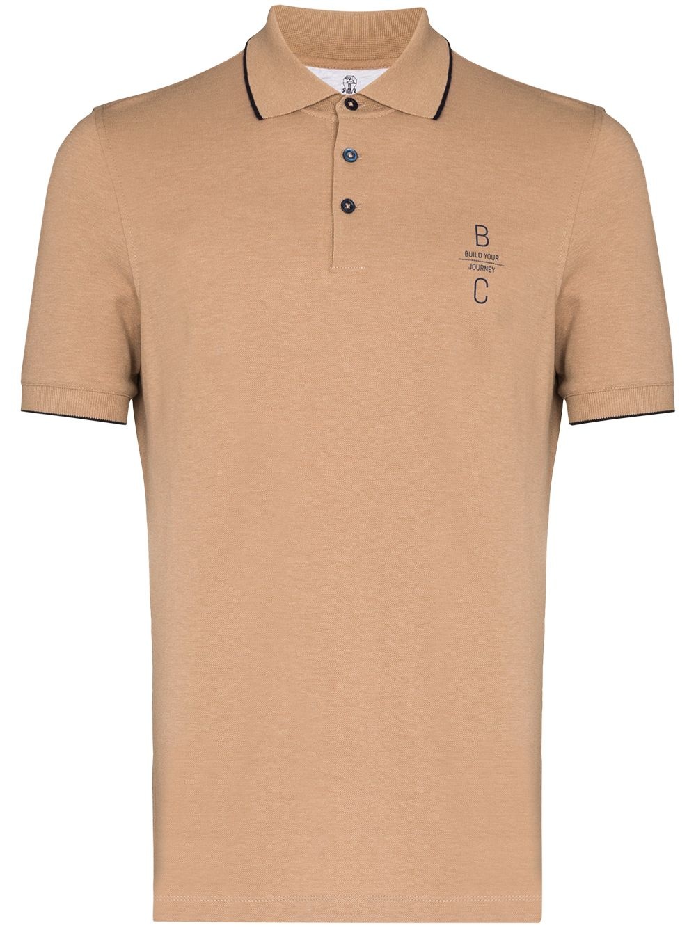 logo-embroidered short-sleeve polo shirt - 1