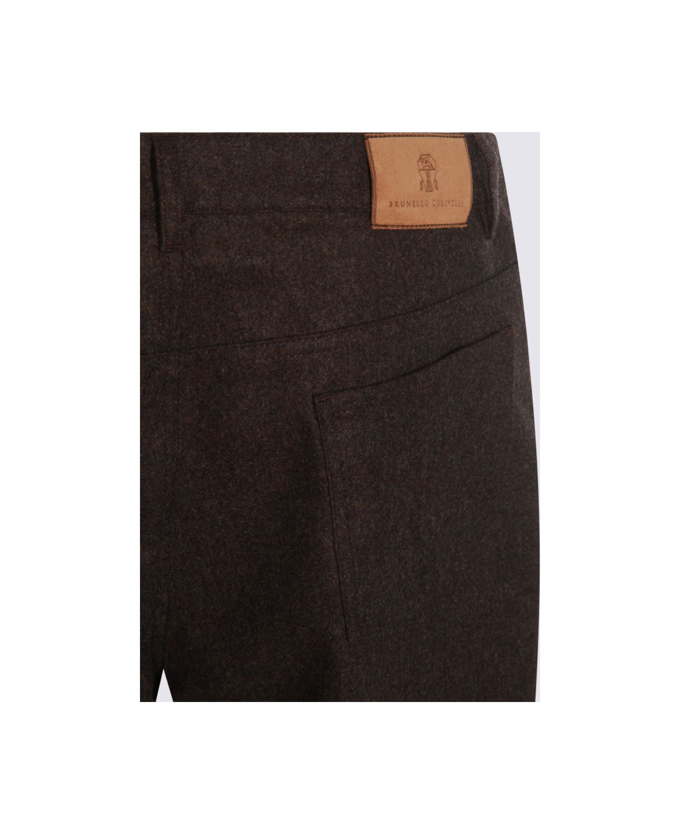 Brown Cotton Pants - 4