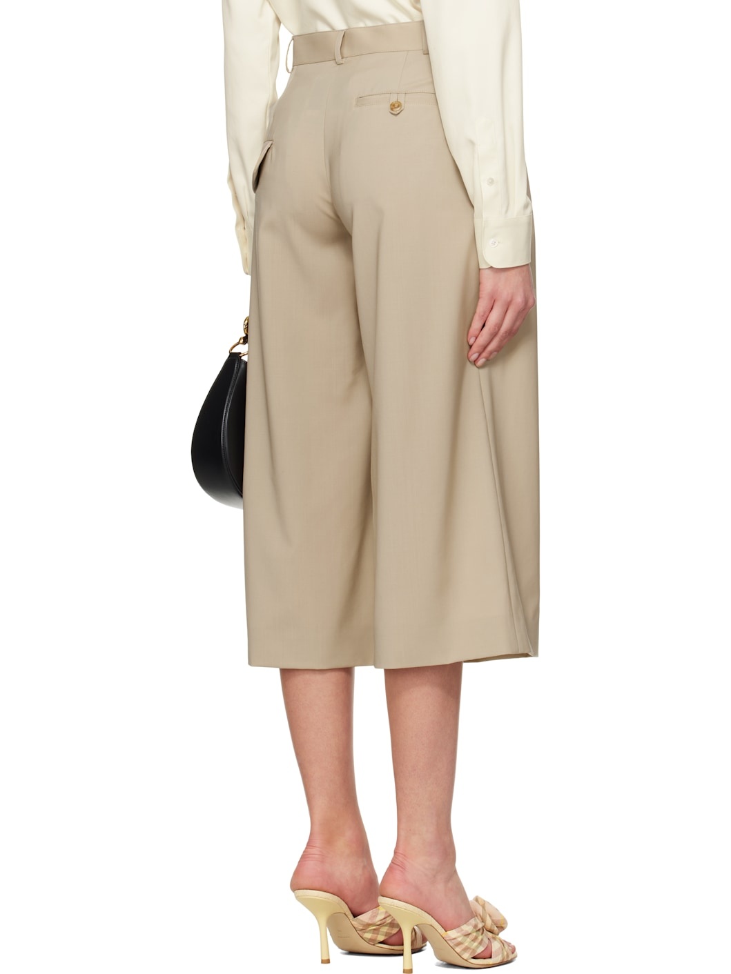 Beige Tailored Twist Trousers - 3