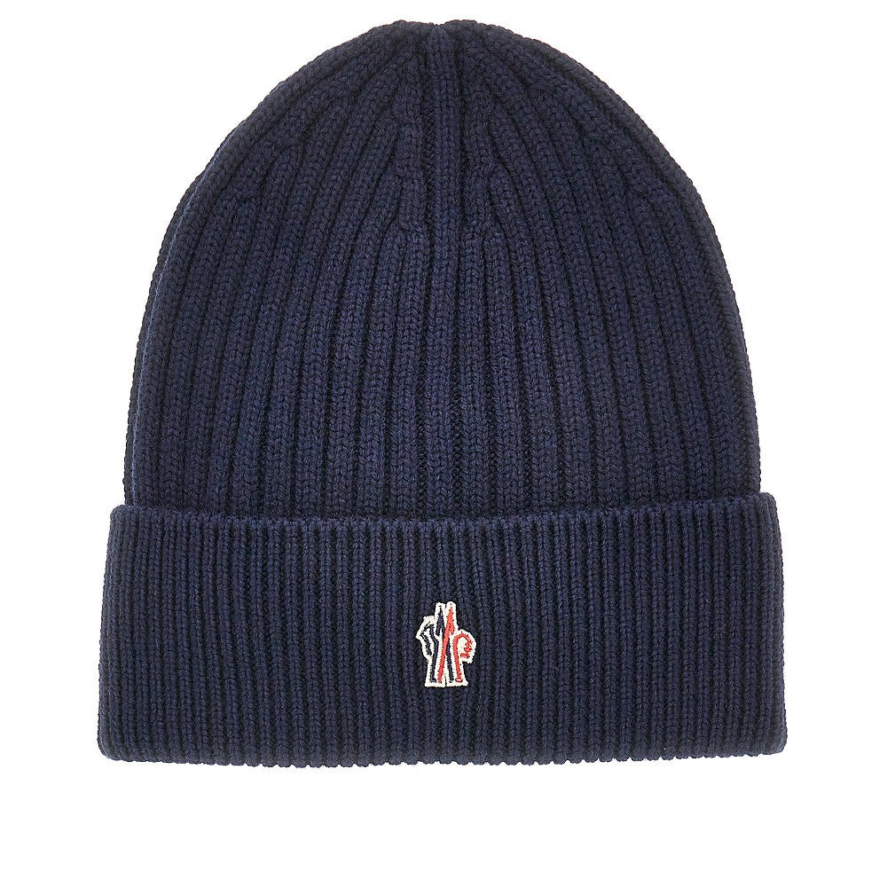 WOOL BEANIE HAT WITH LOGO PATCH - 1