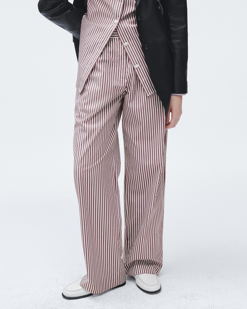 Lacey Stripe Cotton Poplin Pant Relaxed Fit 5
